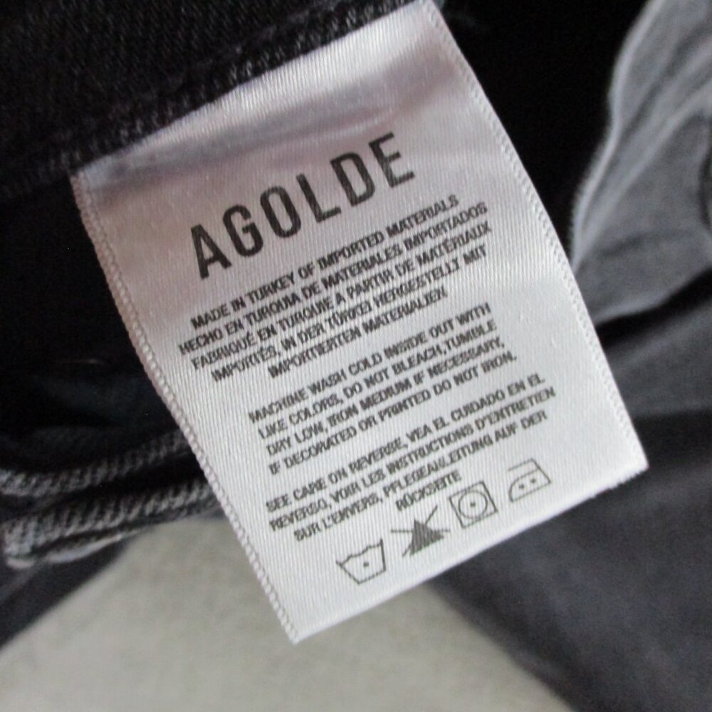 Agolde Jeans Womens 27 Black Denim Nico High Rise Slim Boot Hotline NWT $218 - Picture 12 of 15
